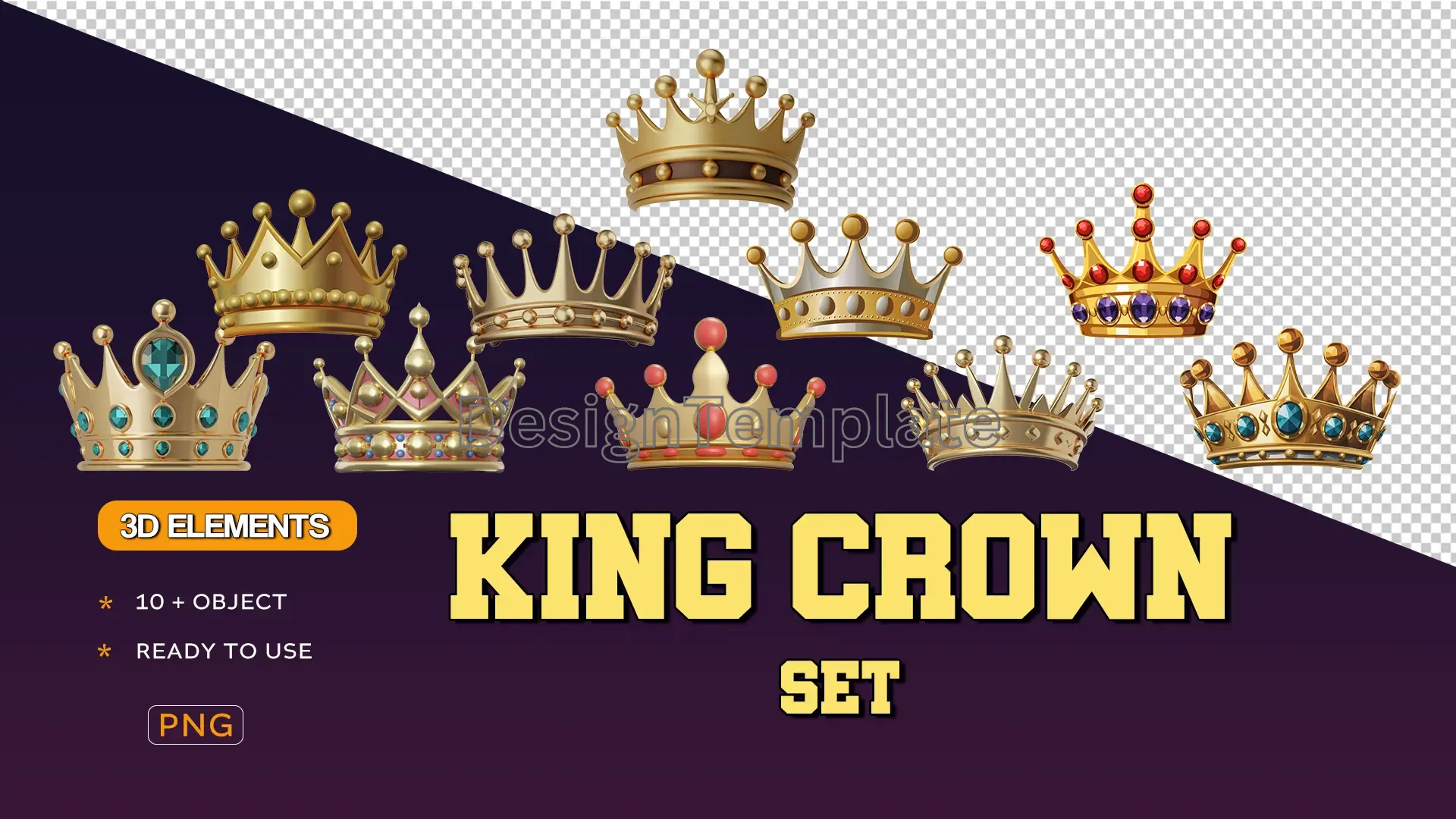 Crown Continuum 3D Royal Crowns Elements Pack